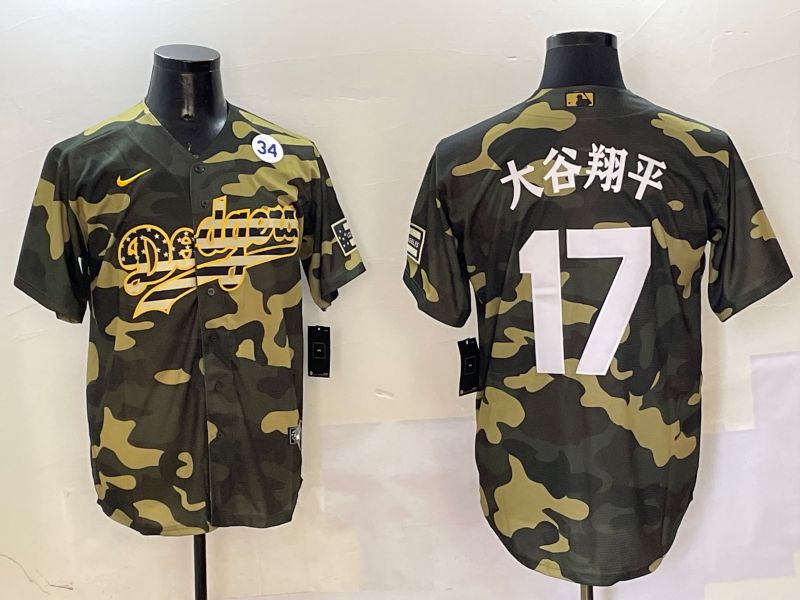 Men Los Angeles Dodgers 17 Ohtani Camo Joint Name 2025 Nike MLB Jersey style 18
